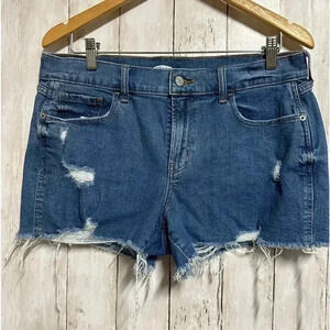 Old Navy Boyfriend Mid-Rise Distressed Jean Shorts Size 8